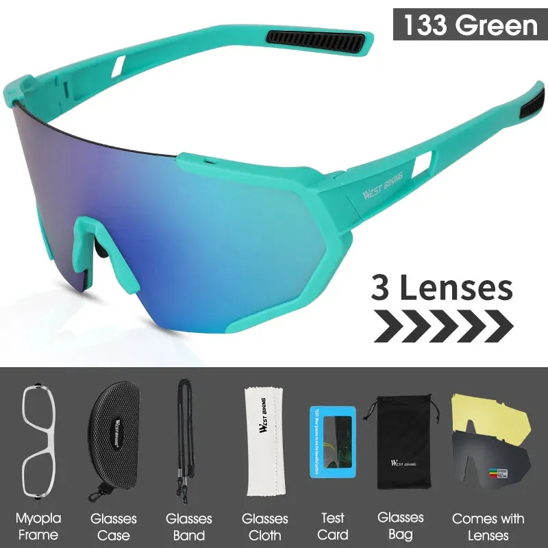 3 Lens Polarized Cycling Sunglasses UV400 Sports Bicycle Glasses MTB Mountain Fishing Hiking Men Women Sunglasses
