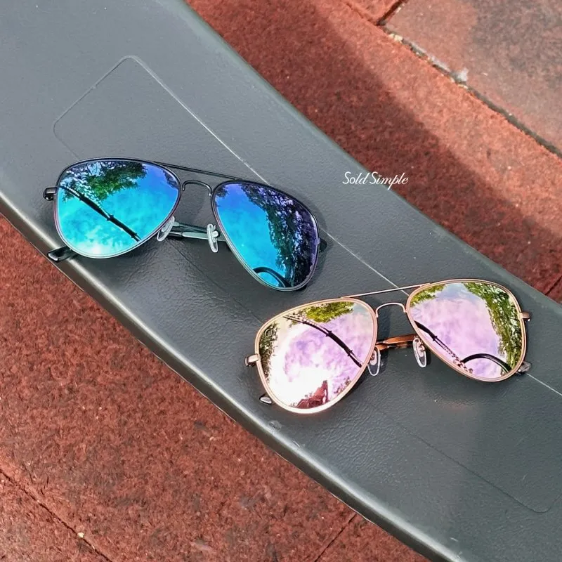 A Series // Ashley Kidd Polarized Sunglasses | A Series // 偏光鏡片復古飛行員玫瑰金色太陽眼鏡
