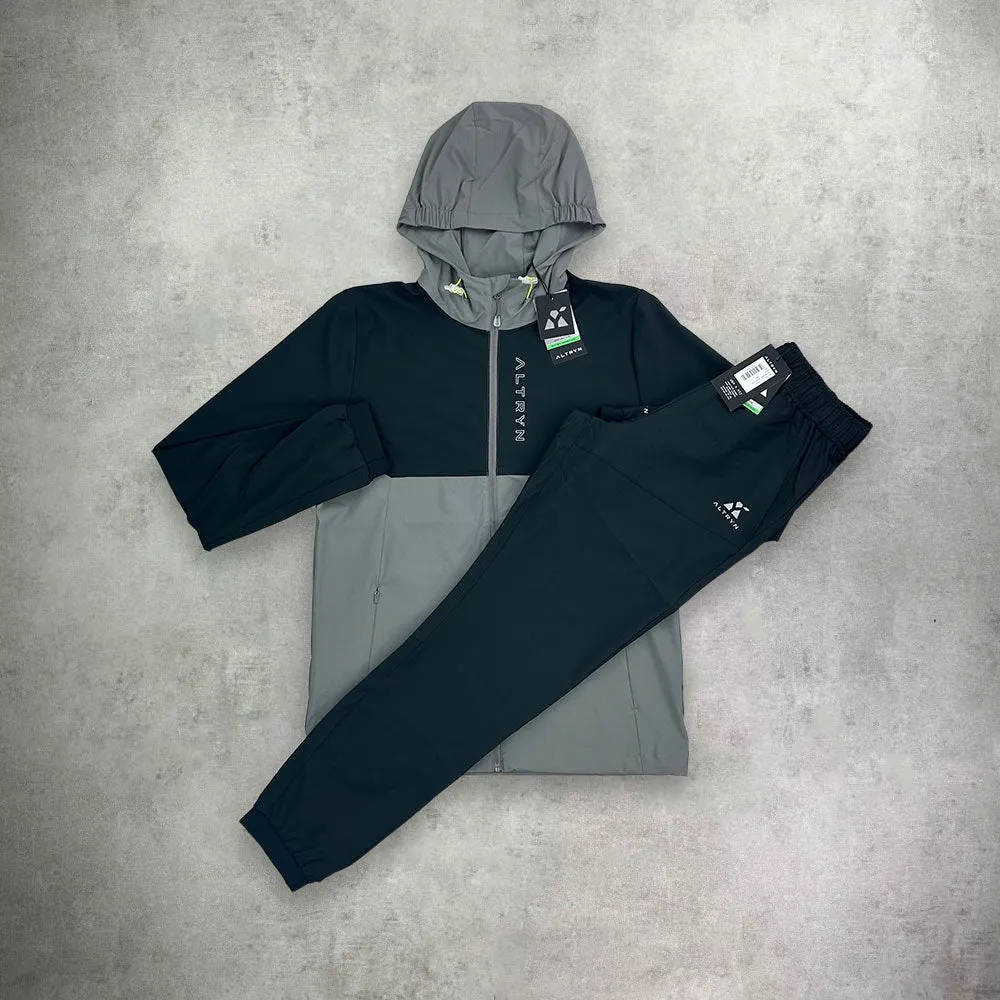 Altryn Kenmere Jacket/Pant Tracksuit Set Steel/Black