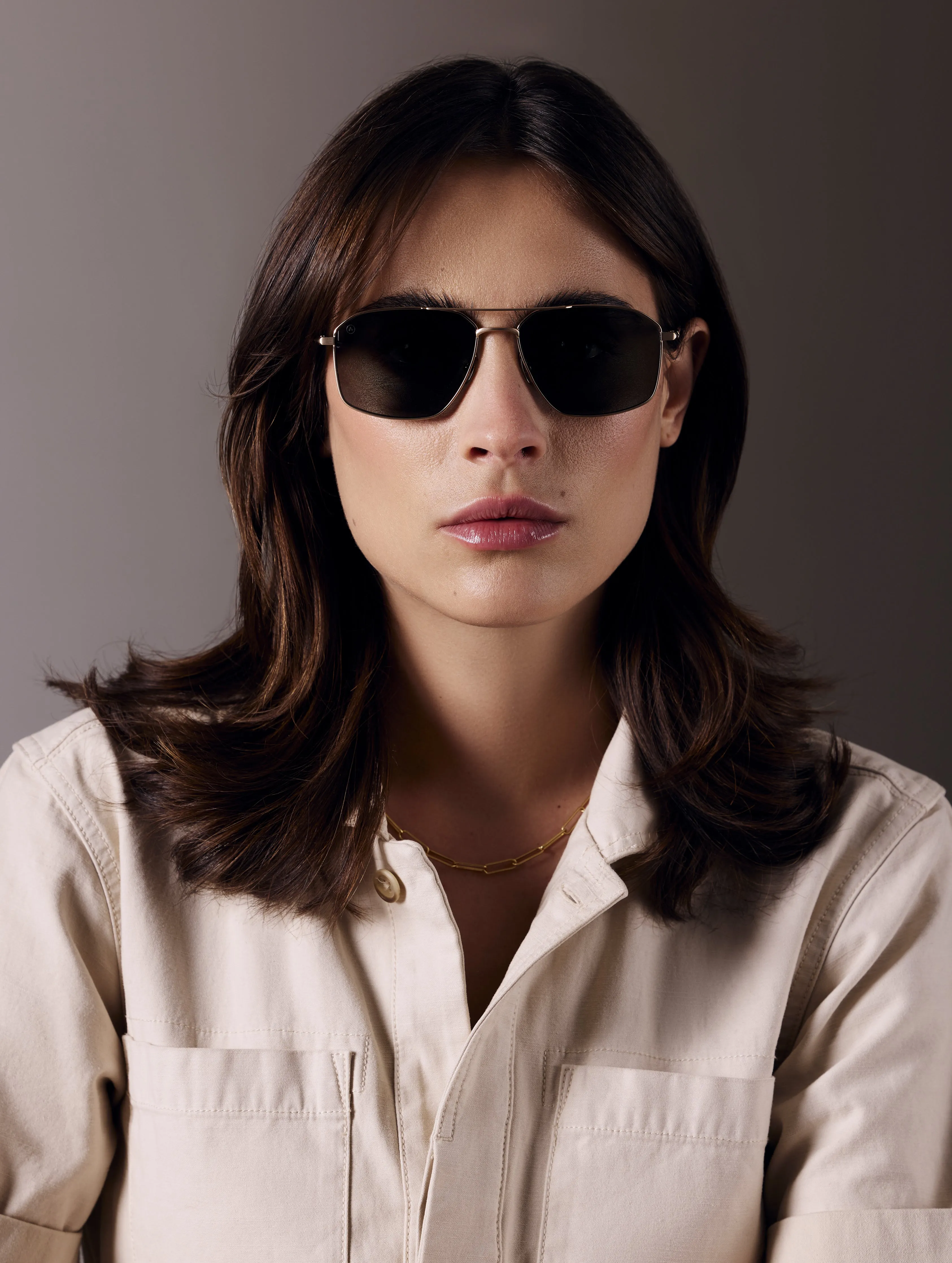 Arches Sunglass - Brushed Gold (Deep G15 Lens)