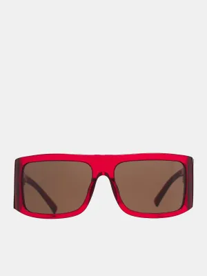 Attico Andre Oversized Sunglasses (ANDRE-RED-BLACK-BROWN)