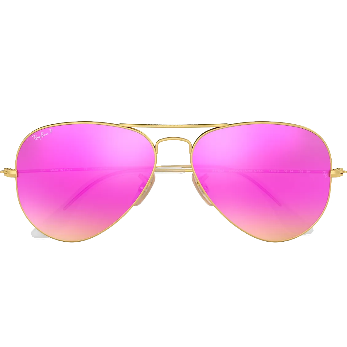 Aviator M - Matte Gold/Mirror Fuxia