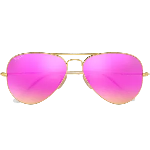 Aviator M - Matte Gold/Mirror Fuxia