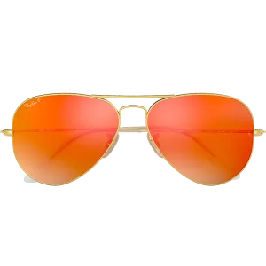 Aviator M - Matte Gold/Mirror Red