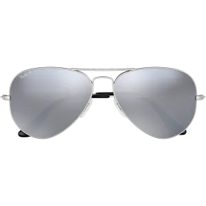 Aviator M - Matte Silver/Grey Mirror