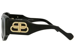 Balenciaga Round-Frame Acetate Sunglasses Black/Grey