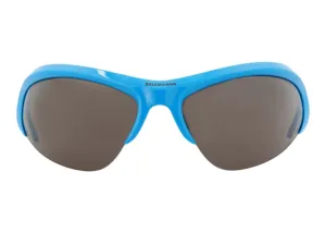 Balenciaga Shield-Frame Bio Injection Sunglasses Light Blue/Silver/Grey