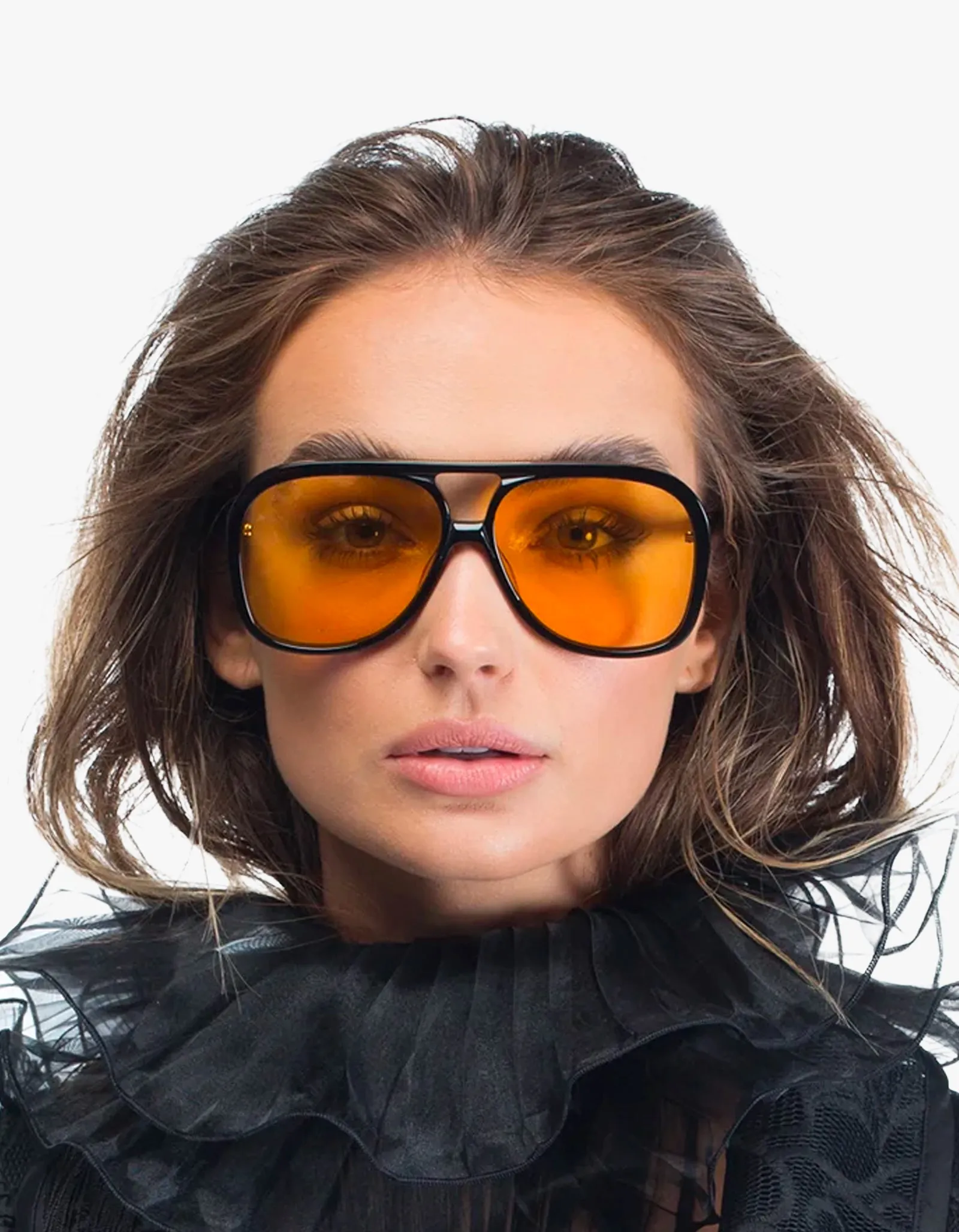 Bang Sunglasses - Gloss Black/Orange Lens