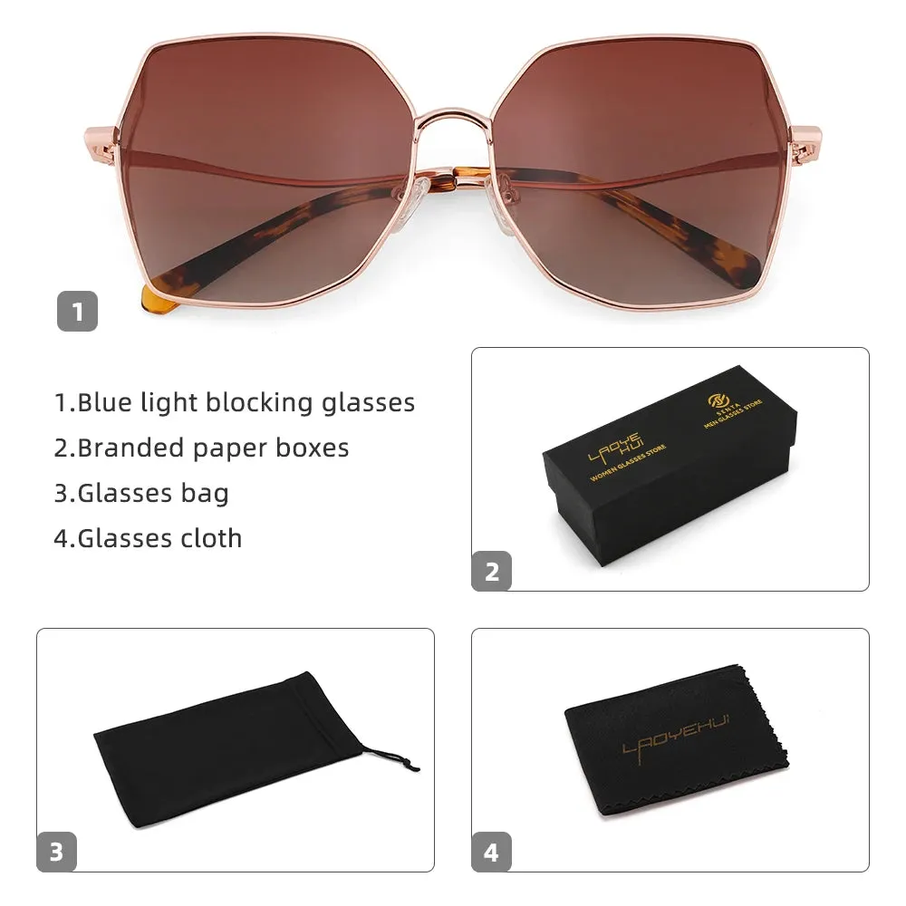 Big Square Polarized Sunglasses Womens Cat Eye UV400 Shades