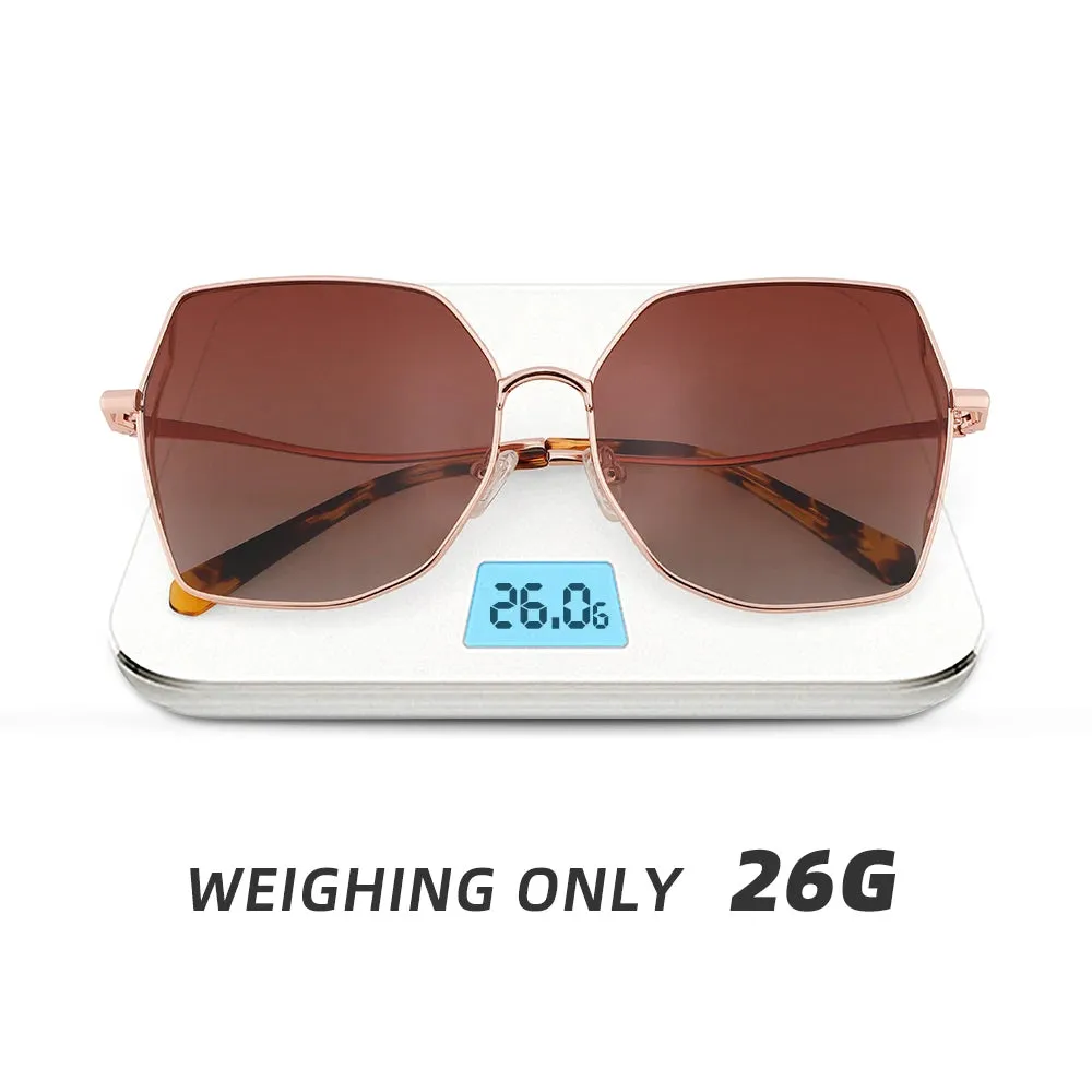 Big Square Polarized Sunglasses Womens Cat Eye UV400 Shades