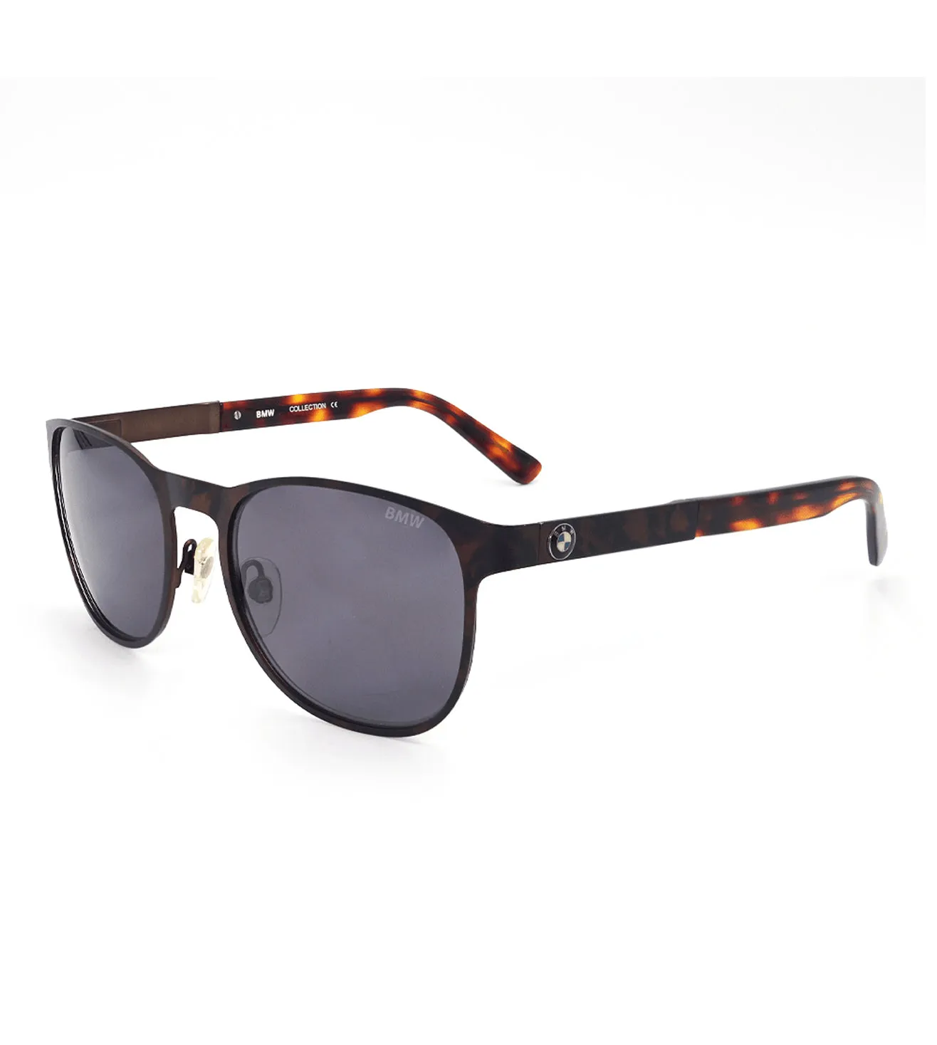 BMW Unisex Grey Round Sunglasses