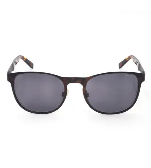 BMW Unisex Grey Round Sunglasses