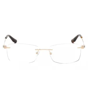 BMW Unisex Rose Gold Rectangular Optical Frame