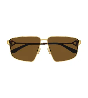 Bottega Veneta Unisex Brown Rectangular Sunglass