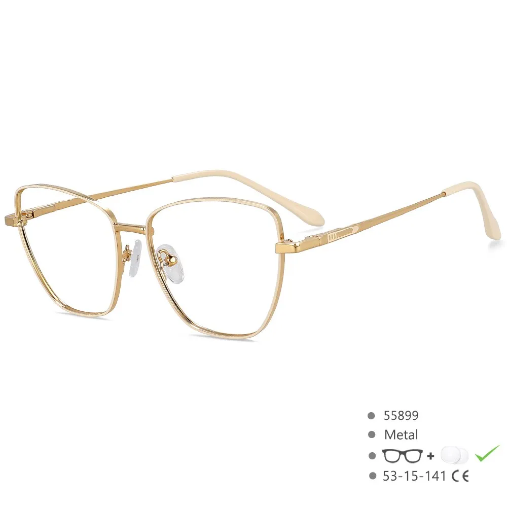 CCspace Unisex Full Rim Square Cat Eye Alloy Eyeglasses 55899