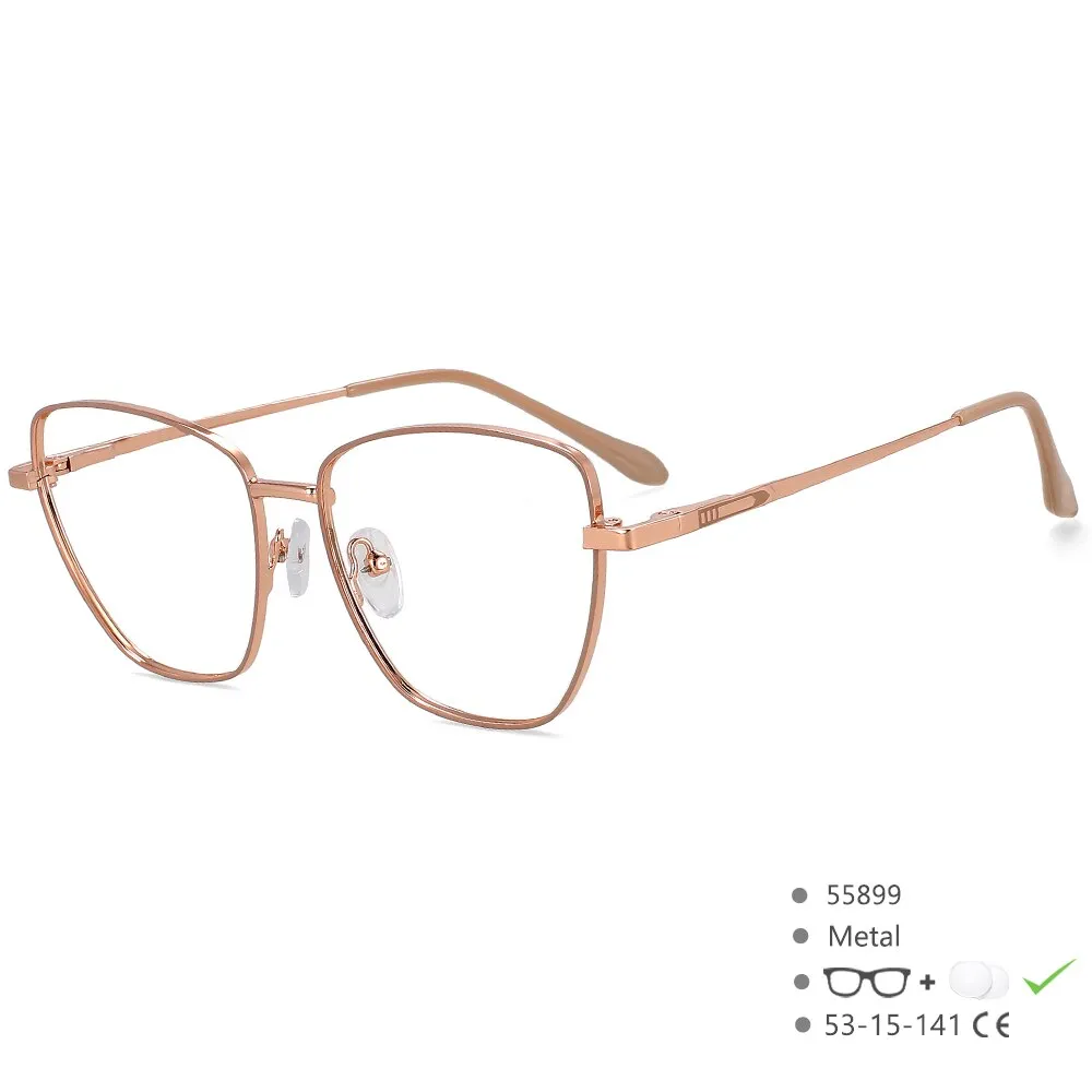 CCspace Unisex Full Rim Square Cat Eye Alloy Eyeglasses 55899