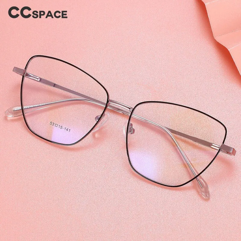CCspace Unisex Full Rim Square Cat Eye Alloy Eyeglasses 55899