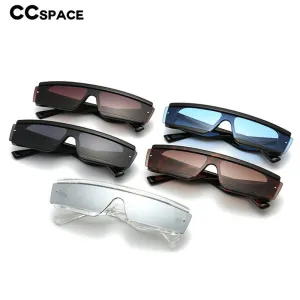 CCspace Unisex Full Rim Square Resin One Lens Steam Punk Frame Sunglasses 46532