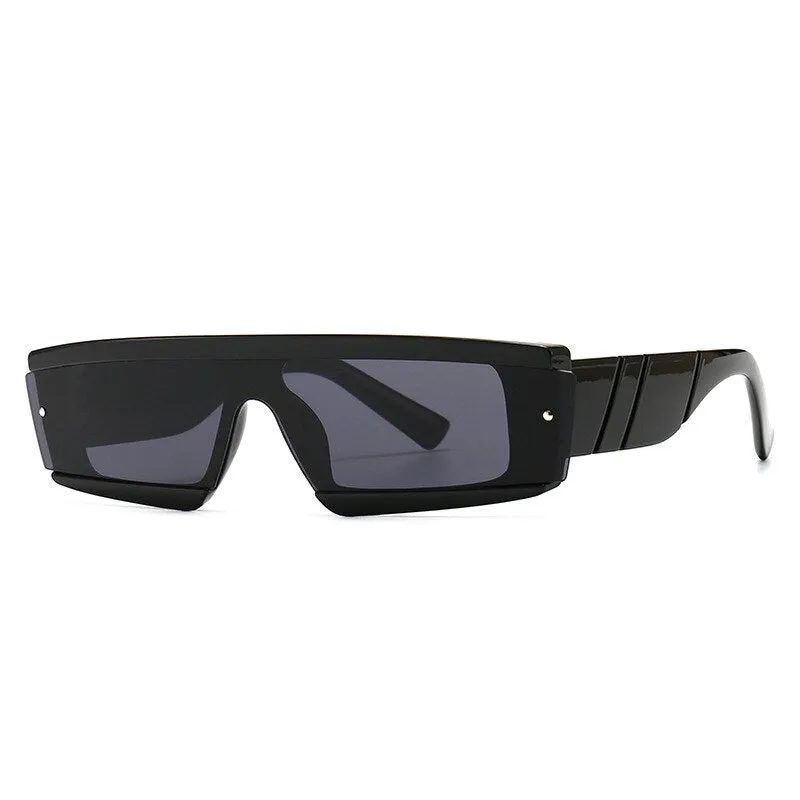 CCspace Unisex Full Rim Square Resin One Lens Steam Punk Frame Sunglasses 46532