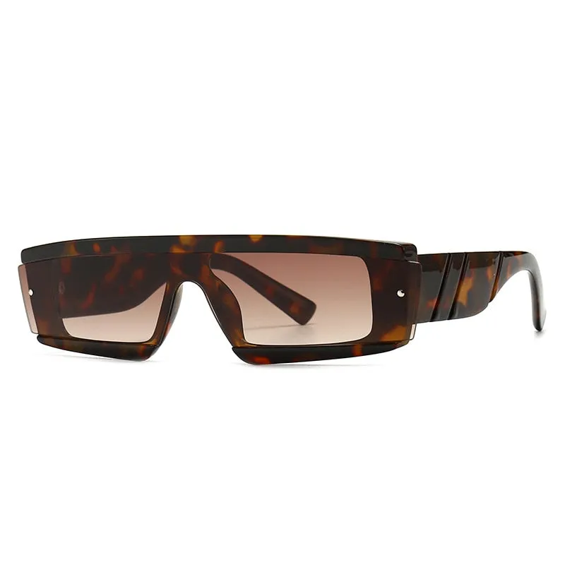 CCspace Unisex Full Rim Square Resin One Lens Steam Punk Frame Sunglasses 46532
