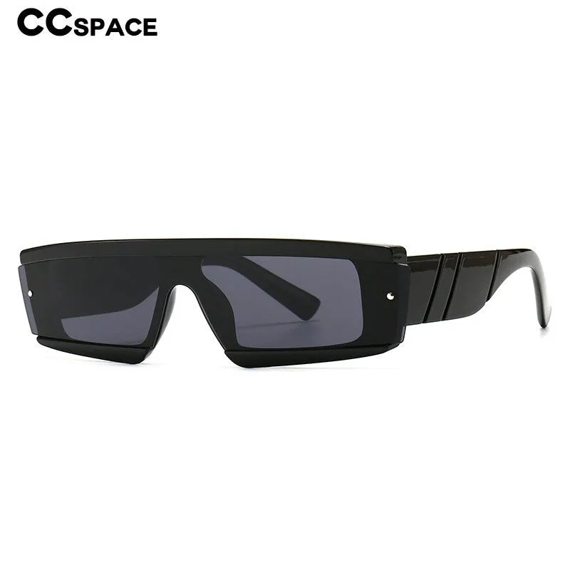 CCspace Unisex Full Rim Square Resin One Lens Steam Punk Frame Sunglasses 46532