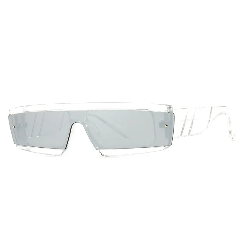 CCspace Unisex Full Rim Square Resin One Lens Steam Punk Frame Sunglasses 46532
