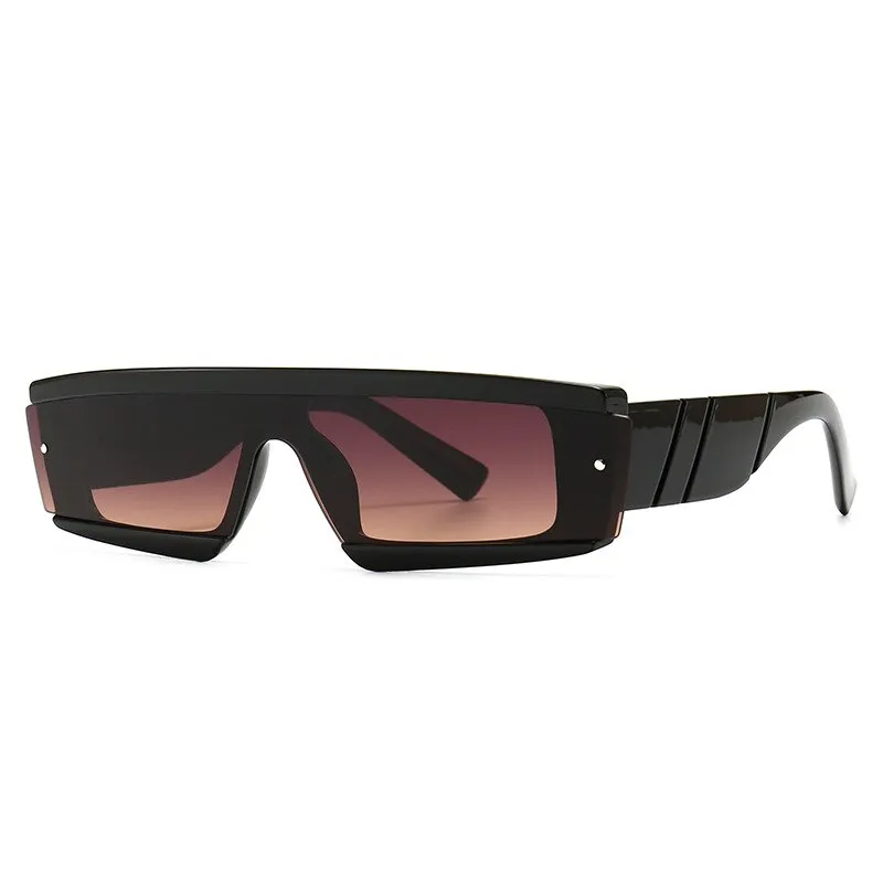 CCspace Unisex Full Rim Square Resin One Lens Steam Punk Frame Sunglasses 46532