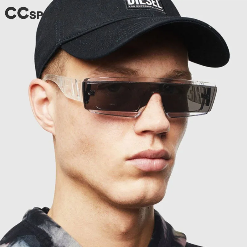 CCspace Unisex Full Rim Square Resin One Lens Steam Punk Frame Sunglasses 46532