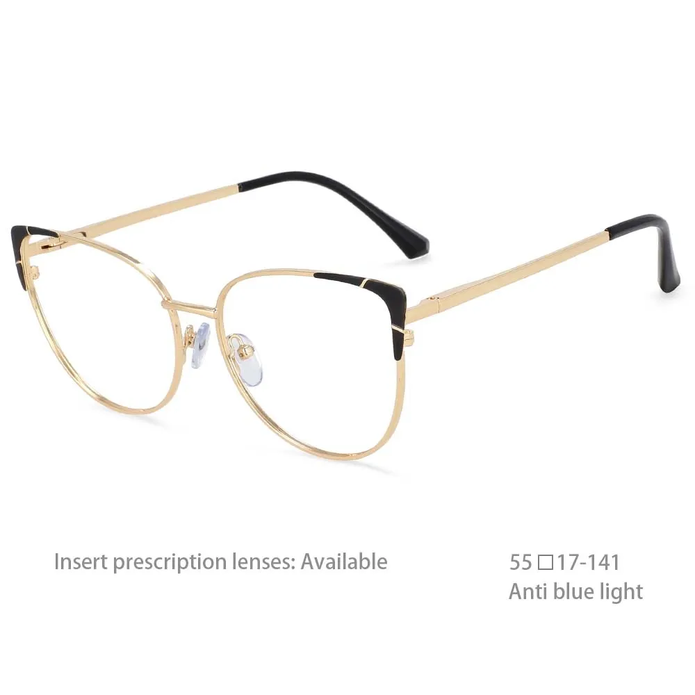 CCspace Women's Full Rim Cat Eye Alloy Frame Eyeglasses 54428