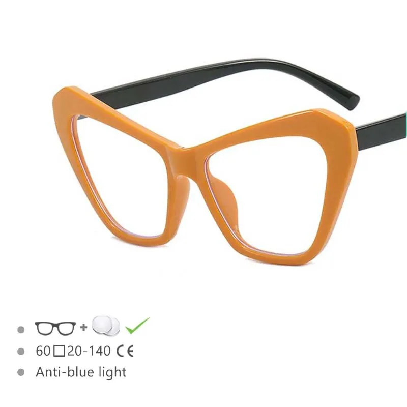 CCspace Women's Full Rim Oversized Cat Eye Acetate Frame Eyeglasses 54494