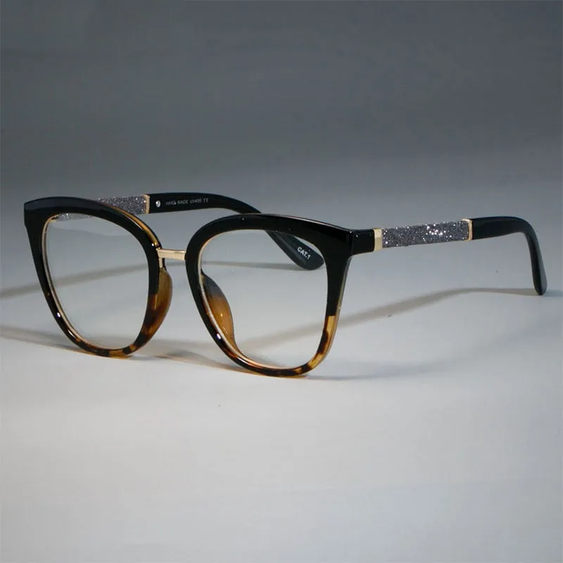 CCspace Women's Full Rim Square Cat Eye Resin Frame Eyeglasses 45074