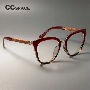 CCspace Women's Full Rim Square Cat Eye Resin Frame Eyeglasses 45074
