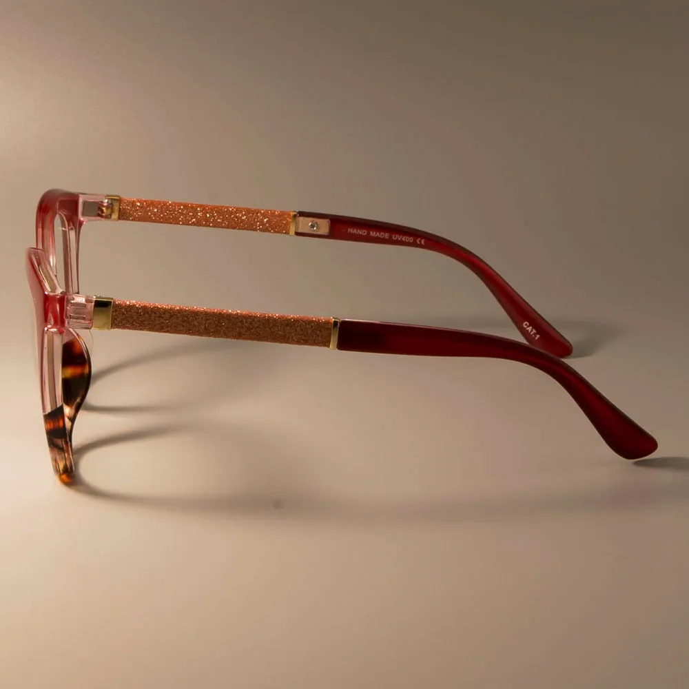 CCspace Women's Full Rim Square Cat Eye Resin Frame Eyeglasses 45074