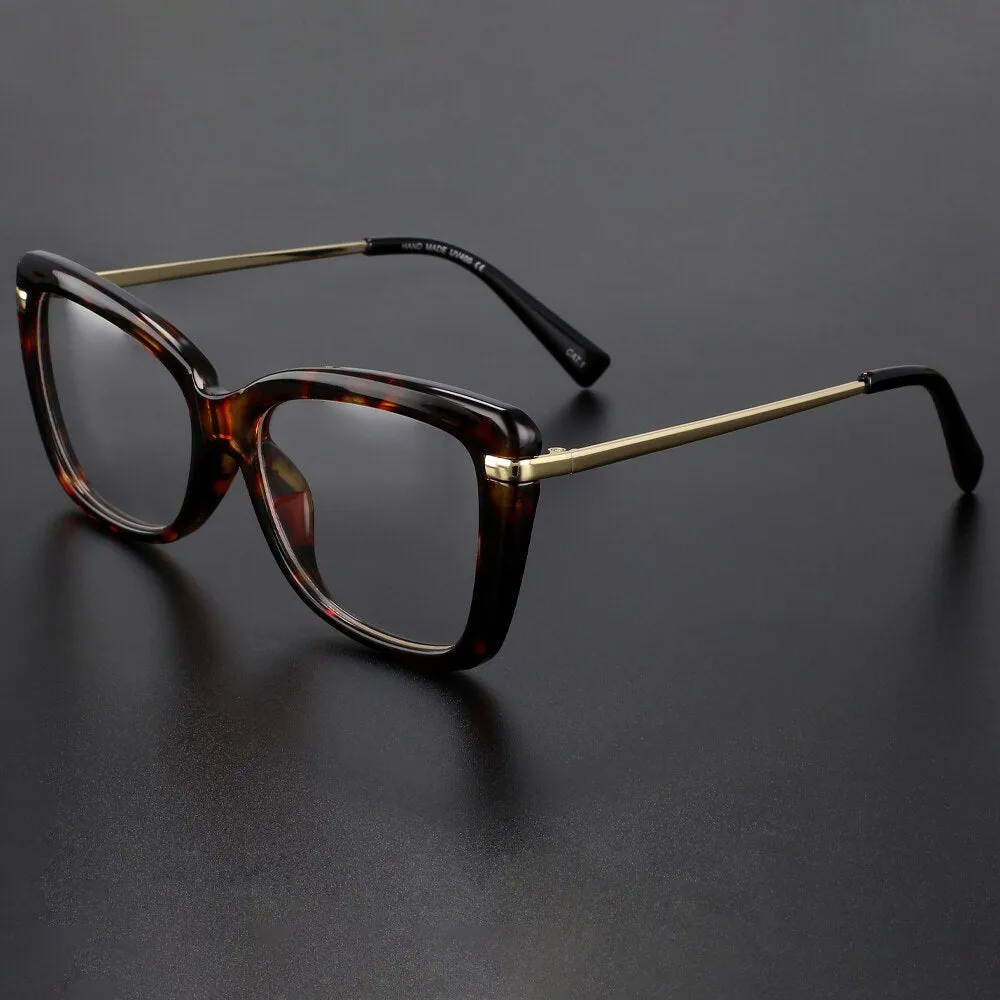 CCspace Women's Full Rim Square Cat Eye Tr 90 Alloy Eyeglasses 45548