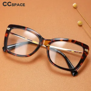 CCspace Women's Full Rim Square Cat Eye Tr 90 Alloy Eyeglasses 45548