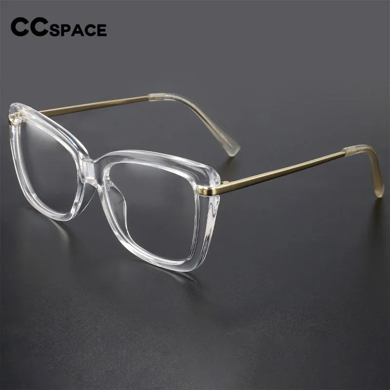 CCspace Women's Full Rim Square Cat Eye Tr 90 Alloy Eyeglasses 45548
