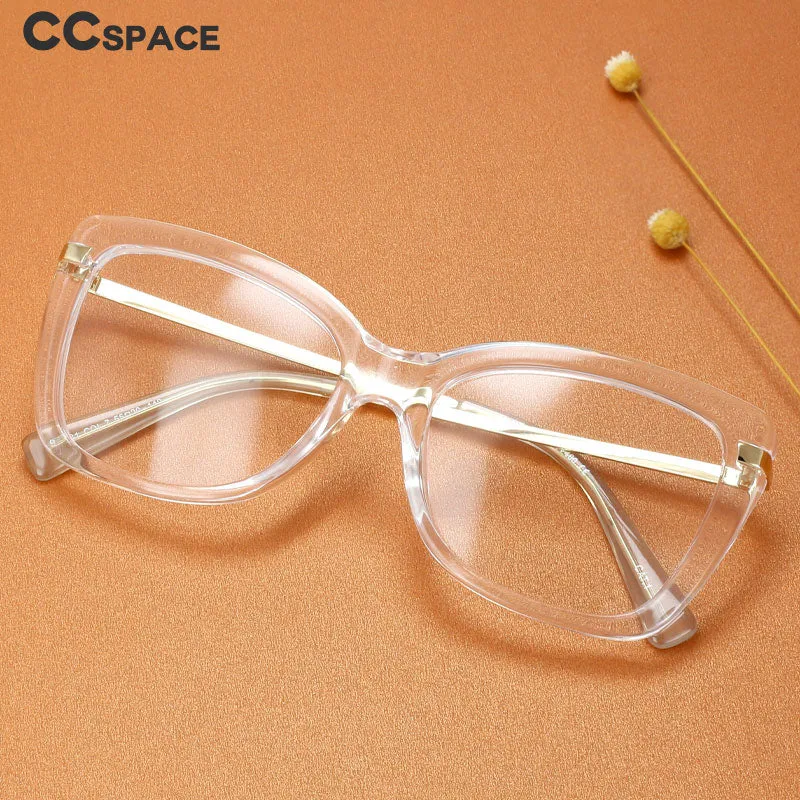 CCspace Women's Full Rim Square Cat Eye Tr 90 Alloy Eyeglasses 45548