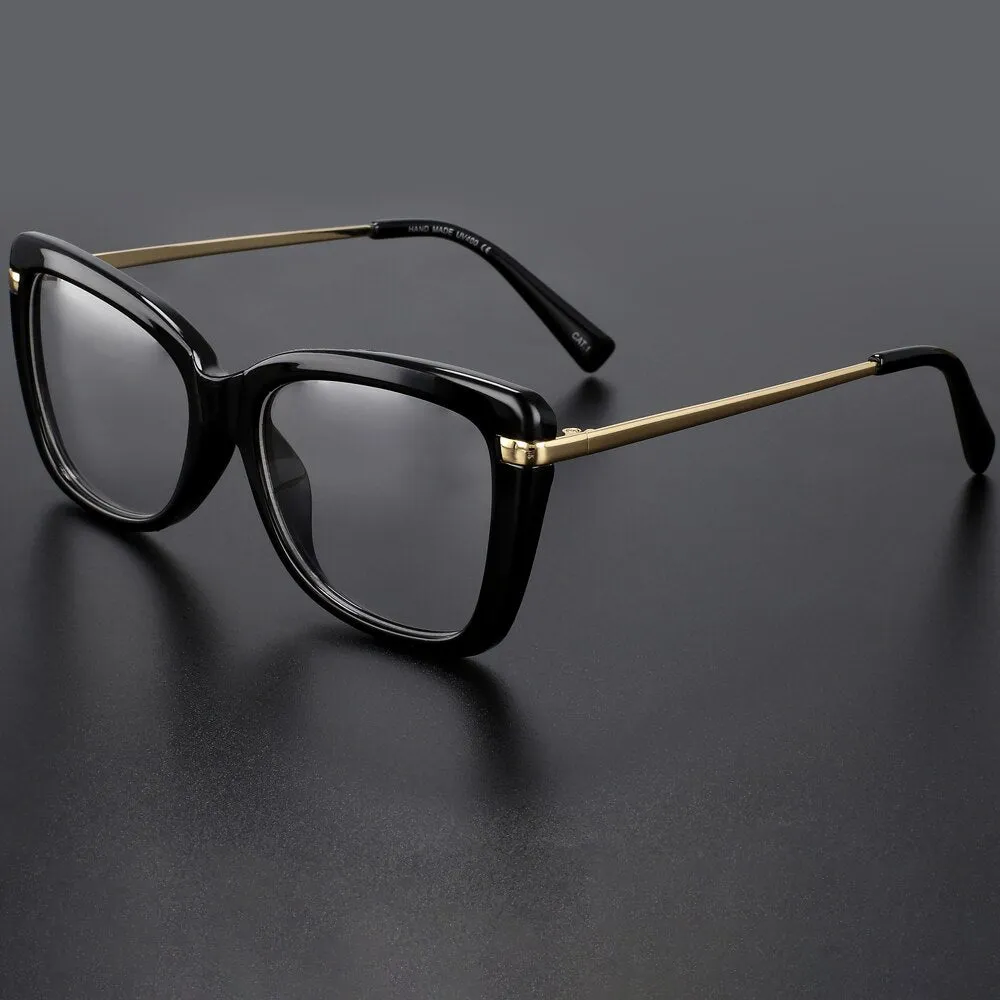 CCspace Women's Full Rim Square Cat Eye Tr 90 Alloy Eyeglasses 45548