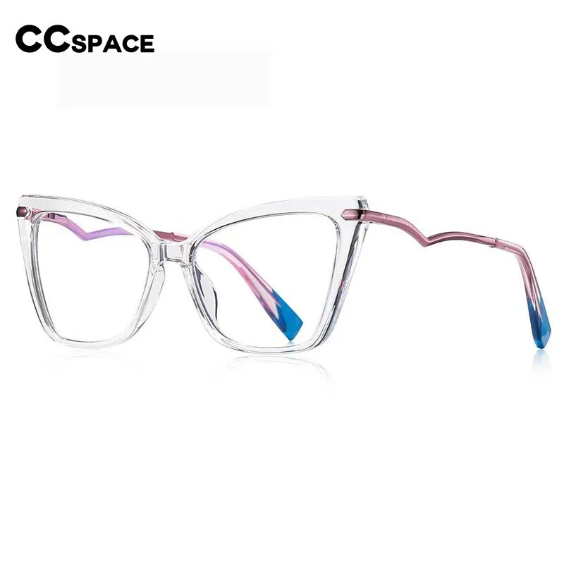 CCspace Women's Full Rim Square Cat Eye Tr 90 Titanium Eyeglasses 53148