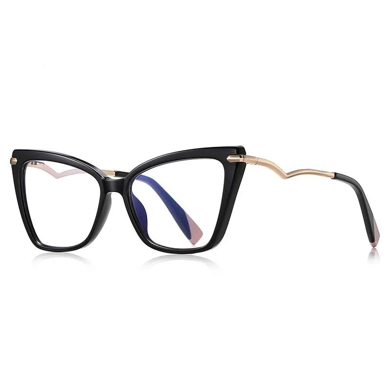 CCspace Women's Full Rim Square Cat Eye Tr 90 Titanium Eyeglasses 53148