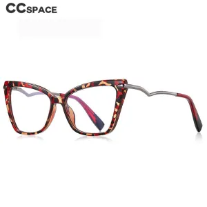 CCspace Women's Full Rim Square Cat Eye Tr 90 Titanium Eyeglasses 53148