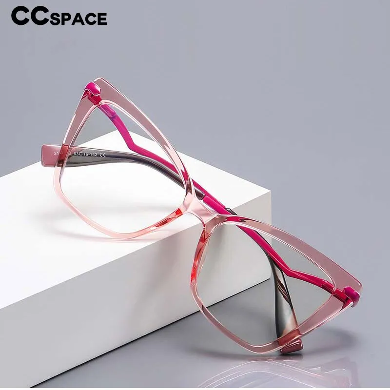 CCspace Women's Full Rim Square Cat Eye Tr 90 Titanium Eyeglasses 53148