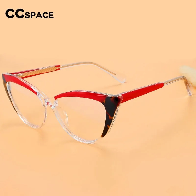 CCspace Women's Full Rim Square Cat Eye Tr 90 Titanium Eyeglasses 56208