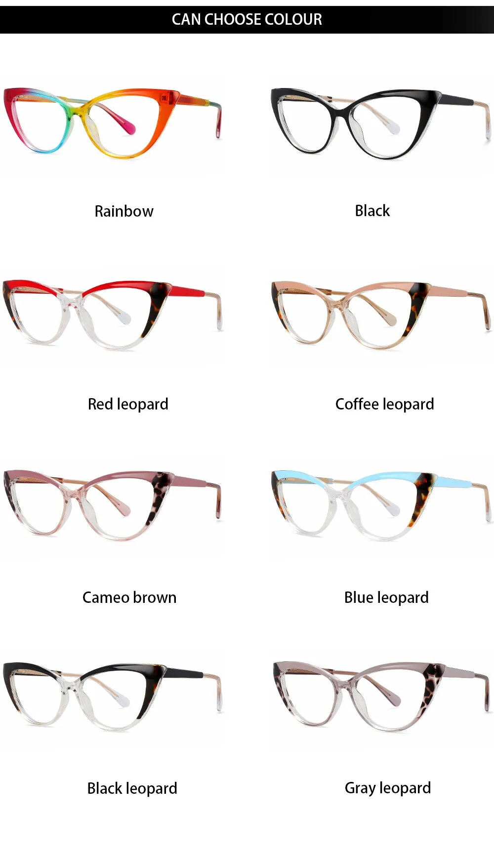 CCspace Women's Full Rim Square Cat Eye Tr 90 Titanium Eyeglasses 56208