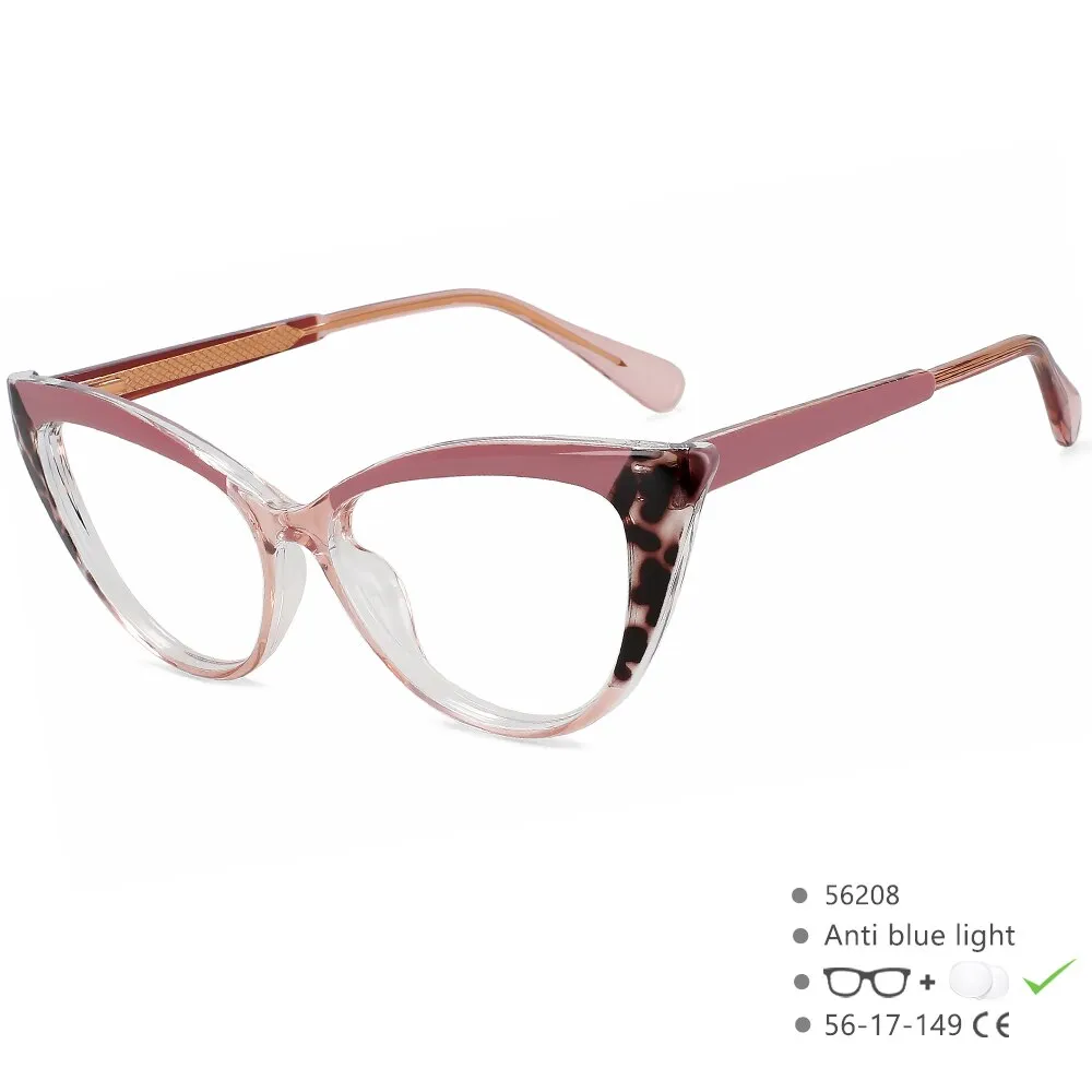 CCspace Women's Full Rim Square Cat Eye Tr 90 Titanium Eyeglasses 56208
