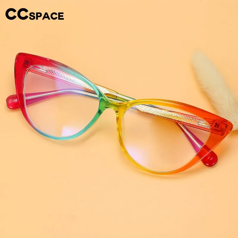 CCspace Women's Full Rim Square Cat Eye Tr 90 Titanium Eyeglasses 56208