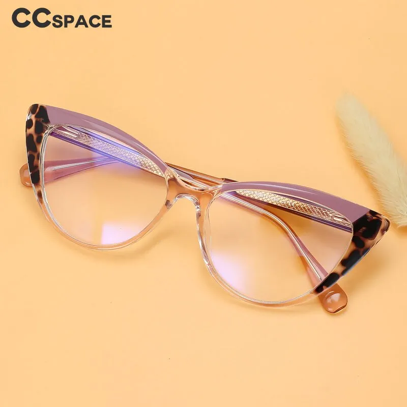 CCspace Women's Full Rim Square Cat Eye Tr 90 Titanium Eyeglasses 56208