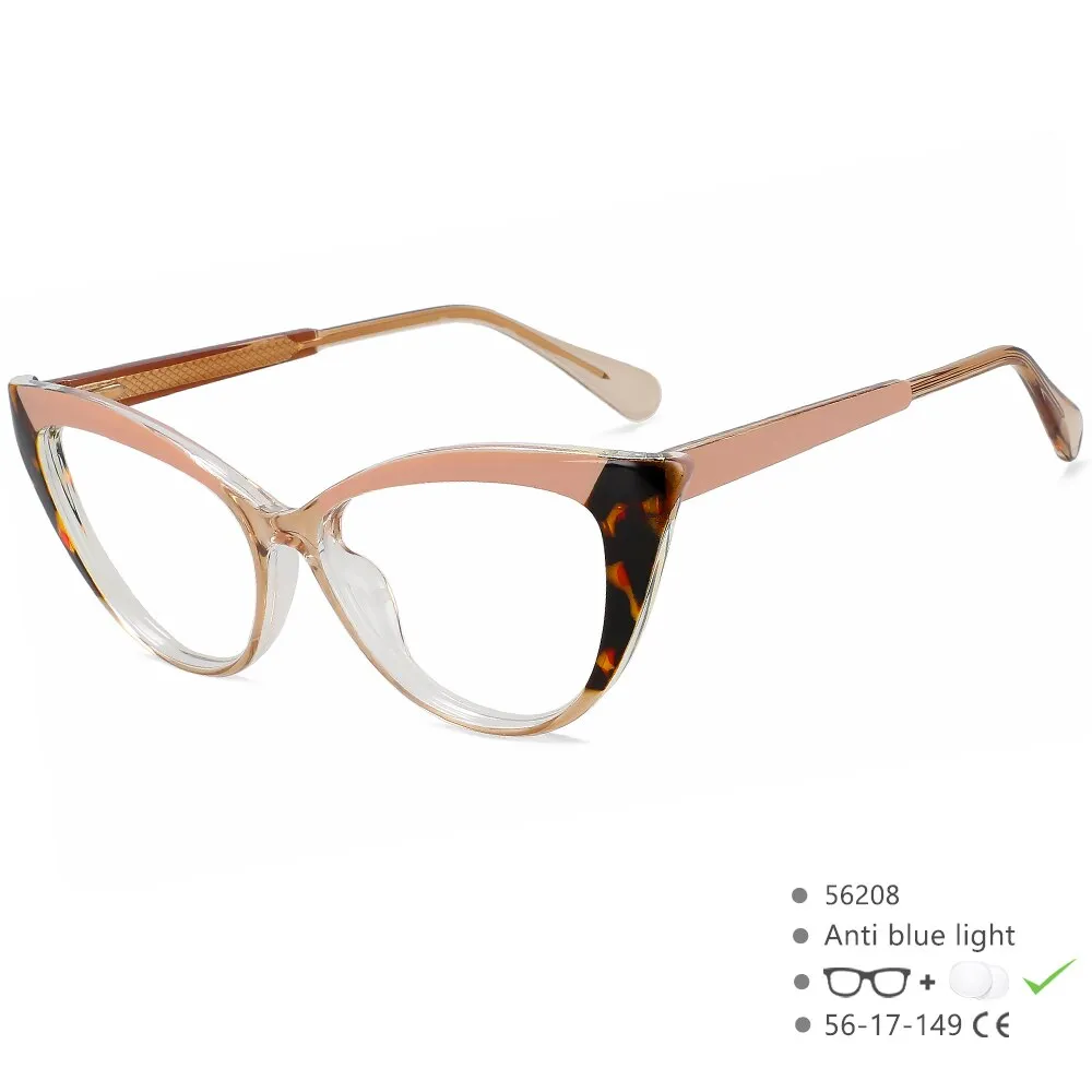 CCspace Women's Full Rim Square Cat Eye Tr 90 Titanium Eyeglasses 56208