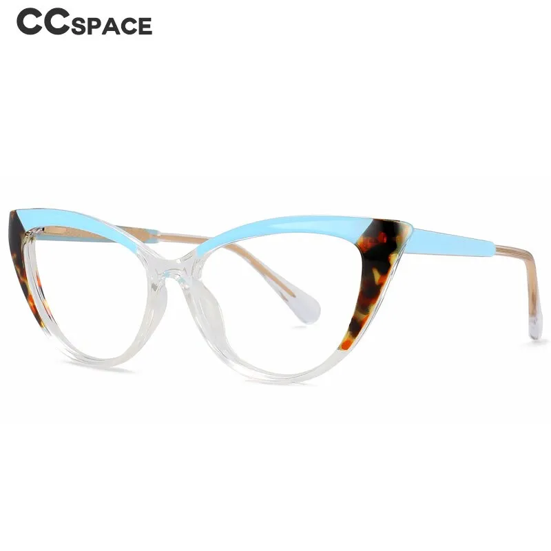 CCspace Women's Full Rim Square Cat Eye Tr 90 Titanium Eyeglasses 56208