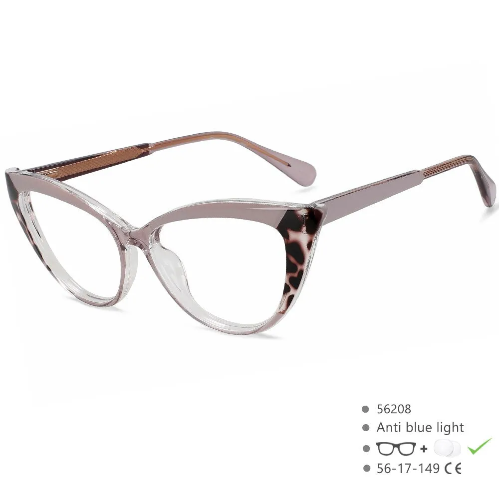 CCspace Women's Full Rim Square Cat Eye Tr 90 Titanium Eyeglasses 56208